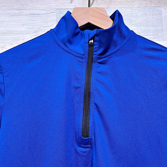 POLO Ralph Lauren 1/4 Zip Performance Jersey Pullover Blue Boys Large 14 16 - Picture 2 of 6
